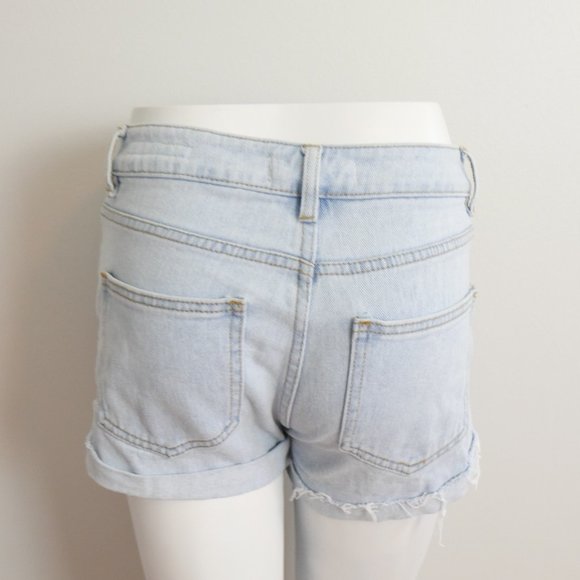 Pacsun High Waisted Mom Shorts Light Wash Distressed Woman's 23 - Picture 1 of 10